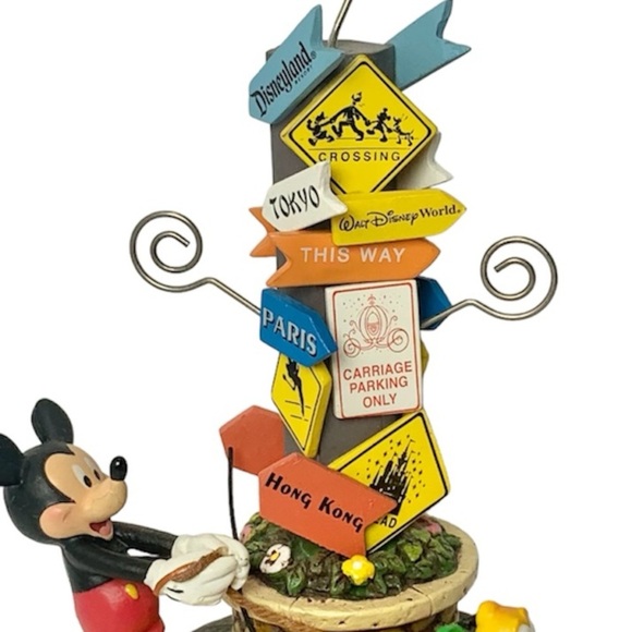 Vintage Authentic Disney Parks Mickey & Pluto Photo/Card Holder w/ Signs - Picture 5 of 9
